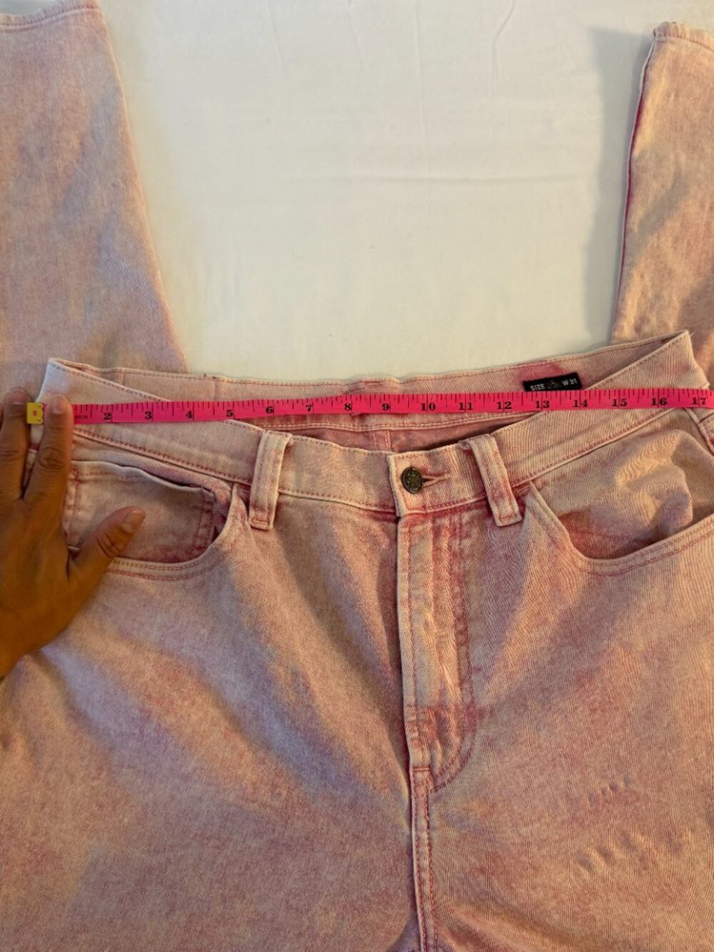 Faherty Pink Garment Dyed Denim Jeans W31 Straight Leg Premium Cotton Casual - Picture 8 of 10